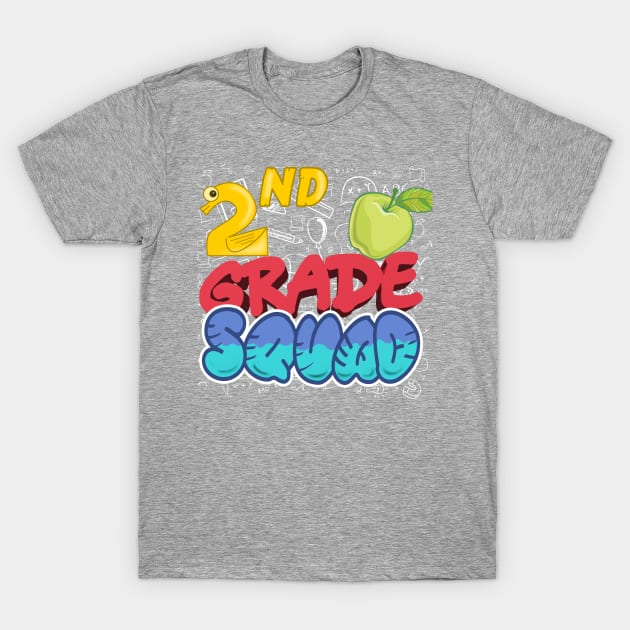 2nd Second Grade Squad Tee Back To School Class Of 2019 Graduation Gift Student Kids Preschool Teacher Shirt First Day Of School Gift Education Shirt T-Shirt by Curryart